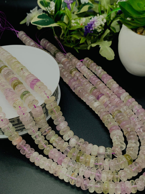 Kunzite Roundel Beads - 9/10 mm Size  - Length 40cm - 5A Grade - Natural Kunzite Rondelle Beads - Purple Color origin brazil