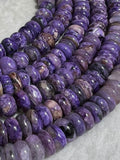 Charoite Roundel 10MM Beads  Length 16" • Charoite roundel Beads • 100% Natural Charoite Beads, origin Russia, Quality AAA