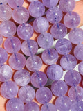 Lavender Amethyst 12MM  Round Beads, -light Purple Color Beads- Good Quality Length 15.5 Inch, Origin Brazil.