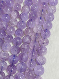 Lavender Amethyst 10MM Round Beads, -light Purple Color Beads- Good Quality Length 15.5 Inch, Origin Brazil.