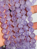 Lavender Amethyst 12MM Round Beads, -light Purple Color Beads- Good Quality Length 15.5 Inch, Origin Brazil.
