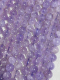 Lavender Amethyst 12MM Round Beads, -light Purple Color Beads- Good Quality Length 15.5 Inch, Origin Brazil.
