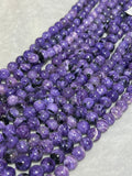 Charoite 8MM Round Beads, Length 16" - AAA Quality - Gemstone Beads - Wholesale Price - Charoite Beads Origin Russia