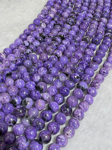 Charoite 7MM Round Beads, Length 16" - AAA Quality - Gemstone Beads - Wholesale Price - Charoite Beads Origin Russia