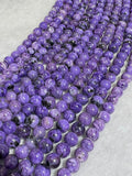 Charoite 8MM Round Beads, Length 16" - AAA Quality - Gemstone Beads - Wholesale Price - Charoite Beads Origin Russia