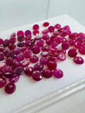7MM Ruby round Faceted, Natural Ruby Pack of 2 Pc. genuine Ruby loose stone.