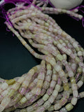 Kunzite Cylinder Tube Beads - 4-5 x 6-8 mm Size - Length 40cm - 4A Grade - Natural Kunzite Rondelle Beads - Purple Color origin brazil