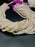 Kunzite Cylinder Tube Beads - 4-5 x 6-8 mm Size - Length 40cm - 4A Grade - Natural Kunzite Rondelle Beads - Purple Color origin brazil