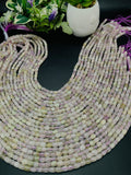 Kunzite Cylinder Tube Beads - 4-5 x 6-8 mm Size - Length 40cm - 4A Grade - Natural Kunzite Rondelle Beads - Purple Color origin brazil