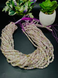Kunzite Cylinder Tube Beads - 4-5 x 6-8 mm Size - Length 40cm - 4A Grade - Natural Kunzite Rondelle Beads - Purple Color origin brazil