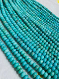 Turquoise Smooth 5mm Roundel shape (blue +green ),genuine Turquoise beads, Length 16" Grade AAA,  Natural Gemstone