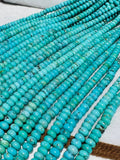 Turquoise Roundel Beads 5 mm Size - Top genuine Turquoise beads, Length 16" Grade AAA, Natural Gemstone