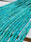 Turquoise Smooth 5mm Roundel shape (blue +green ),genuine Turquoise beads, Length 16" Grade AAA,  Natural Gemstone