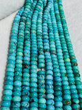 Turquoise Roundel Beads 8 mm (blue +green ),genuine Turquoise beads, Length 20 cm Grade AAA, Natural Gemstone