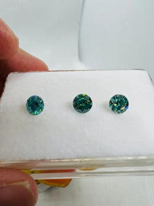 2MM Blue Moissanite faceted Round, pack of 20 pc