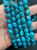 Turquoise nugget shape,Size 8X10MM genuine Blue Turquoise beads, Length 16" , tumble shape, American Turquoise .