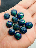 Azurite 12MM cabochon, - Pack of 2 Pcs - AAA Quality -Azurite cabochons -