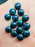 Azurite 10MM cabochon, - Pack of 4 Pcs - AAA Quality -Azurite cabochons -