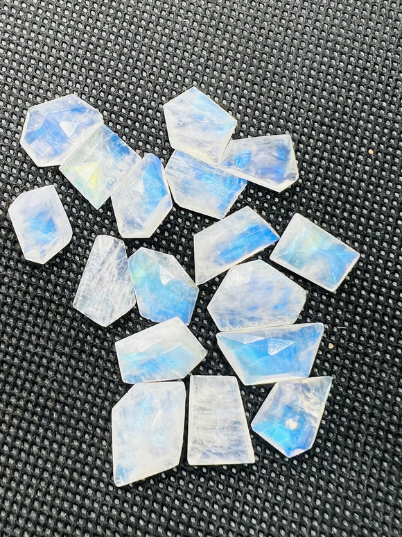 Moonstone Faceted Fancy shape, AAA Quality Moonstone Faceted -size 8X12 approx Pack of 16 Pieces, loose cut stone.code#F11