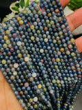 Sapphire Round Beads - 4mm Size -  AAA Quality • Length 40 Cm -  Natural Sapphire Beads • Sapphire Round beads