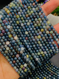 Sapphire Round Beads - 4mm Size -  AAA Quality • Length 40 Cm -  Natural Sapphire Beads • Sapphire Round beads