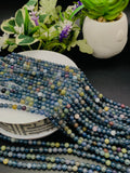 Sapphire Round Beads - 4mm Size -  AAA Quality • Length 40 Cm -  Natural Sapphire Beads • Sapphire Round beads