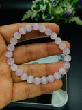 Kunzite Bracelet - 7 mm Size - Code #K1 -  7.5 Inch Length - 5A Quality - Beautiful Purple Color - Natural Kunzite Round Beaded Bracelet