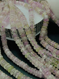 Kunzite Roundel Beads - 8 mm Size - Length 40cm - 5A Grade - Natural Kunzite Rondelle Beads - Purple Color origin brazil