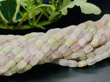 Kunzite Cylinder Tube Beads - 4-5 x 6-8 mm Size - Length 40cm - 4A Grade - Natural Kunzite Rondelle Beads - Purple Color origin brazil