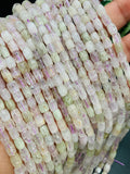 Kunzite Cylinder Tube Beads - 4-5 x 6-8 mm Size - Length 40cm - 4A Grade - Natural Kunzite Rondelle Beads - Purple Color origin brazil