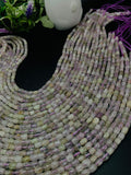 Kunzite Cylinder Tube Beads - 4-5 x 6-8 mm Size - Length 40cm - 4A Grade - Natural Kunzite Rondelle Beads - Purple Color origin brazil