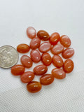 Peach Moonstone 10X14MM oval Cabs, Pack of 4 Pc. Peach Moonstone Oval Cabochon , loose gemstone cabs.