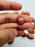 Peach Moonstone 13X18MM oval Cabs, Pack of 2 Pc. Peach Moonstone Oval Cabochon , loose gemstone cabs.
