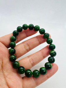 Chrome Diopside 9.5MM Round bracelet, Very good quality Stretch Bracelet,  length 7.5”,