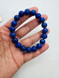 Lapis 10 MM Bracelet , Beautiful Blue Bracelet, Natural Lapis Round Beaded Bracelet , Gemstone beads Code #2