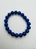 Lapis 10 MM Bracelet , Beautiful Blue Bracelet, Natural Lapis Round Beaded Bracelet , Gemstone beads Code #2