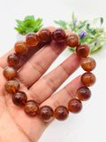 Andesine Bracelet  Code# A18 - Size 12.50 mm - AAA Quality length 7.5 Inch Origin Tibet - Natural Andesine Round Bracelet