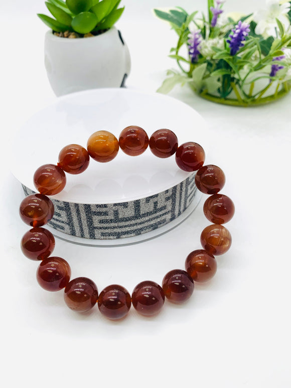 Andesine Bracelet  Code# A18 - Size 12.50 mm - AAA Quality length 7.5 Inch Origin Tibet - Natural Andesine Round Bracelet