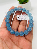 Aquamarine Round Bracelet • 10 mm Size • Code C19 • 4A Quality • 7.5 Inch Length • Stretch Bracelet • Natural Aquamarine Bracelet