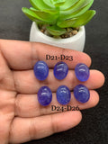 Tanzanite  Cabochon - Code # D21 to D26 - AAA Quality - Natural Tanzanite Cabochon - Tanzanite Loose Stone - Tanzanite Cabs