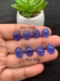 Tanzanite  Cabochon - Code # D27 to D34 - AAA Quality - Natural Tanzanite Cabochon - Tanzanite Loose Stone - Tanzanite Cabs