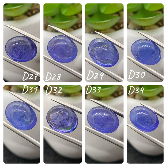 Tanzanite  Cabochon - Code # D27 to D34 - AAA Quality - Natural Tanzanite Cabochon - Tanzanite Loose Stone - Tanzanite Cabs