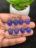 Tanzanite Cabochon - Code # D35 to D42 - AAA Quality - Natural Tanzanite Cabochon - Tanzanite Loose Stone - Tanzanite Cabs