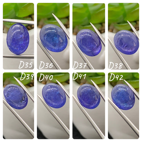 Tanzanite Cabochon - Code # D35 to D42 - AAA Quality - Natural Tanzanite Cabochon - Tanzanite Loose Stone - Tanzanite Cabs