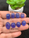 Tanzanite  Cabochon - Code # D59 to D66 - AAA Quality - Natural Tanzanite Cabochon - Tanzanite Loose Stone - Tanzanite Cabs