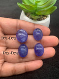 Tanzanite Cabochon - Code # D71 to D74 - AAA Quality - Natural Tanzanite Cabochon - Tanzanite Loose Stone - Tanzanite Cabs