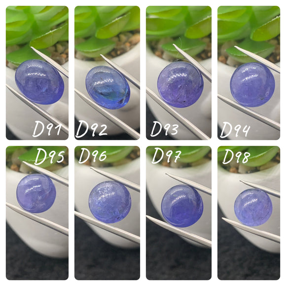 Tanzanite  Cabochon - Code # D91 to D98 - AAA Quality - Natural Tanzanite Cabochon - Tanzanite Loose Stone - Tanzanite Cabs