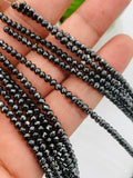 Black Diamond Faceted Beads - Size 2.5 -3.5 mm - AAA Quality - 33 Cts Strand-  Approx Length 16 Inch - Natural Diamond Beads