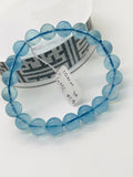 Aquamarine Round Bracelet • 10 mm Size • Code C18 • 4A Quality • 7.5 Inch Length • Stretch Bracelet • Natural Aquamarine Bracelet