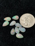 Ethiopian Opal Pear Cabochon 7x11 mm Size - Code # D8 - Pack of 2 Pieces AA Quality - Opal Cabochon - Ethiopian Opal Cabochon